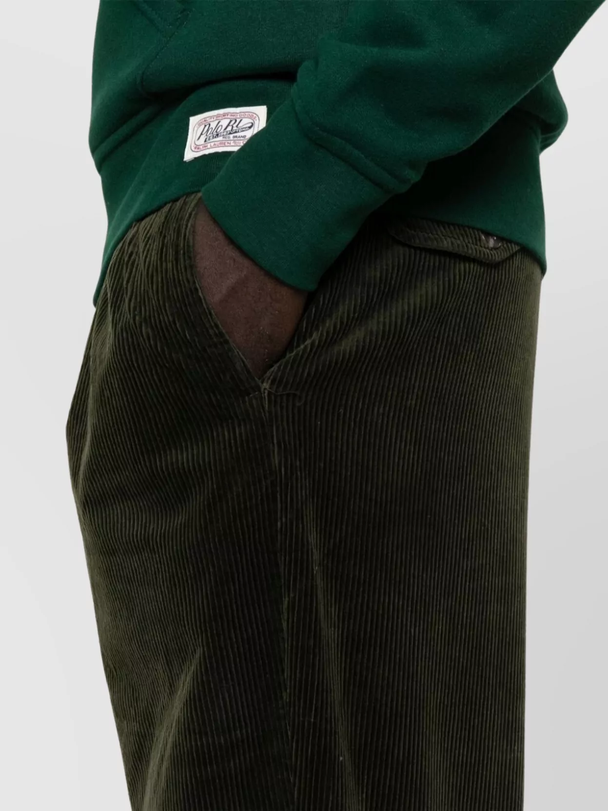 Ralph Lauren Straight Corduroy Trousers Pleat Detailing