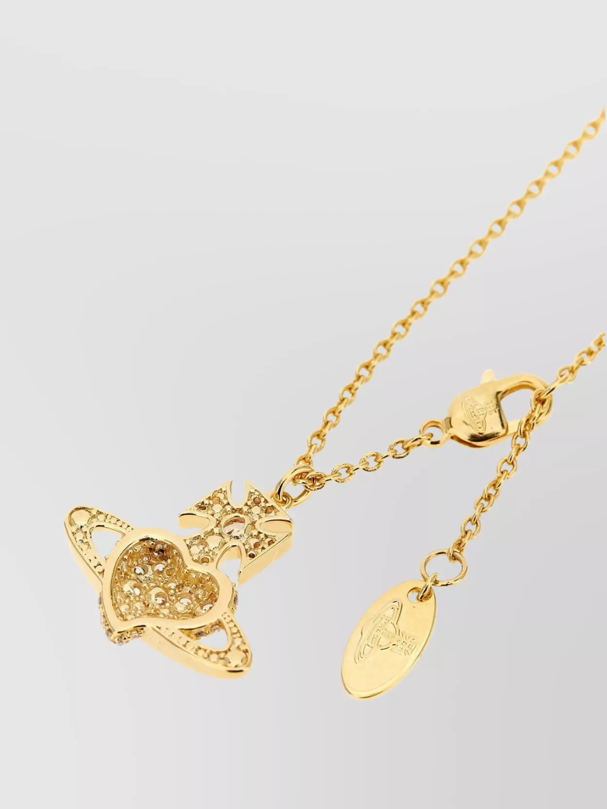 Vivienne Westwood Chain Necklace With Crystal Pendant Design