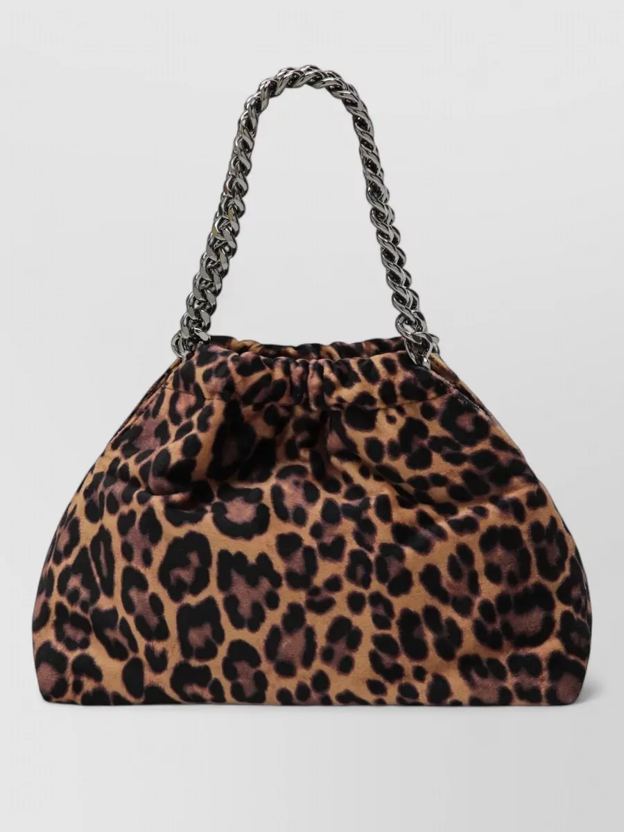 Stella Mccartney falabella mini velvet leopard-print shoulder bag