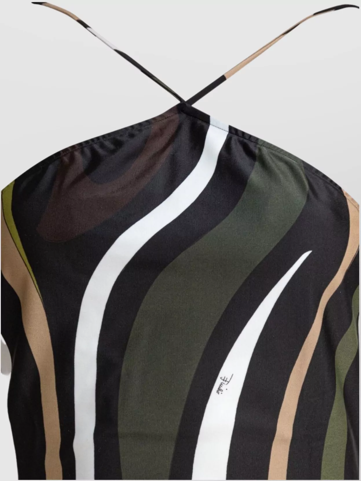 Pucci Abstract Pattern Cross-Back Swimsuit With Open Back