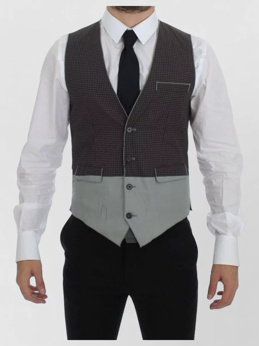 Dolce&Gabbana Cotton polka-dot v-neck waistcoat
