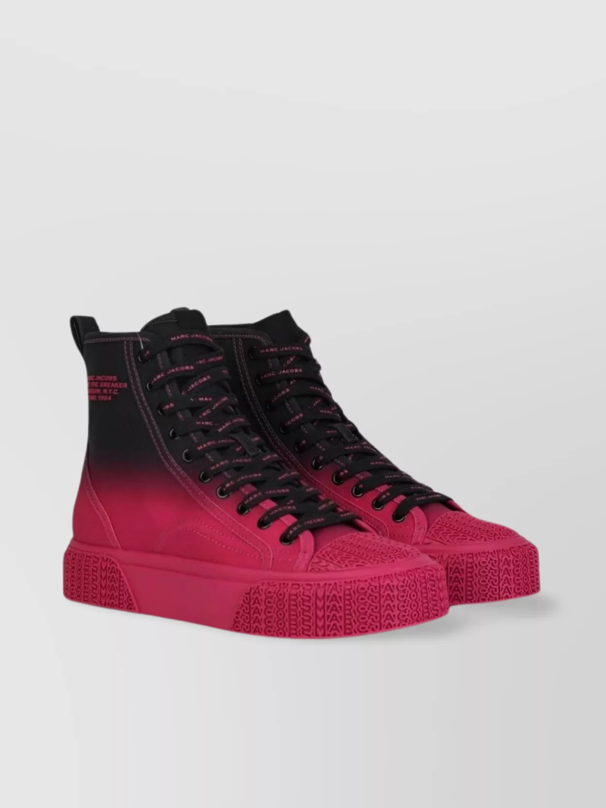 Shop Marc Jacobs High-top Textured Sole Sneakers With Pull Tab