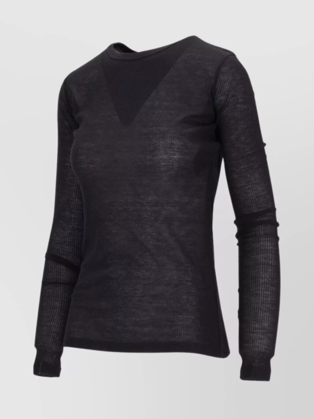 Ann Demeulemeester Slim Fit Long Sleeves T-Shirt Viscose Cotton