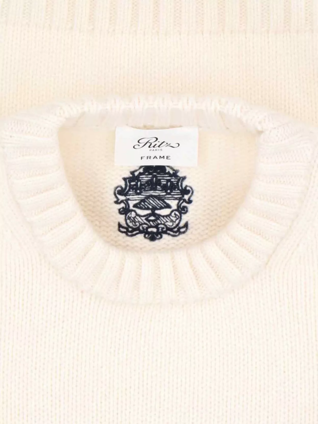Frame Ribbed Crewneck Top Long Sleeves