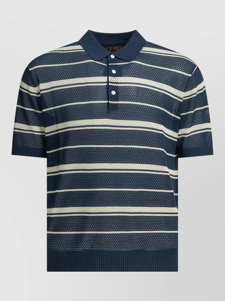 Beams Plus striped polo shirt