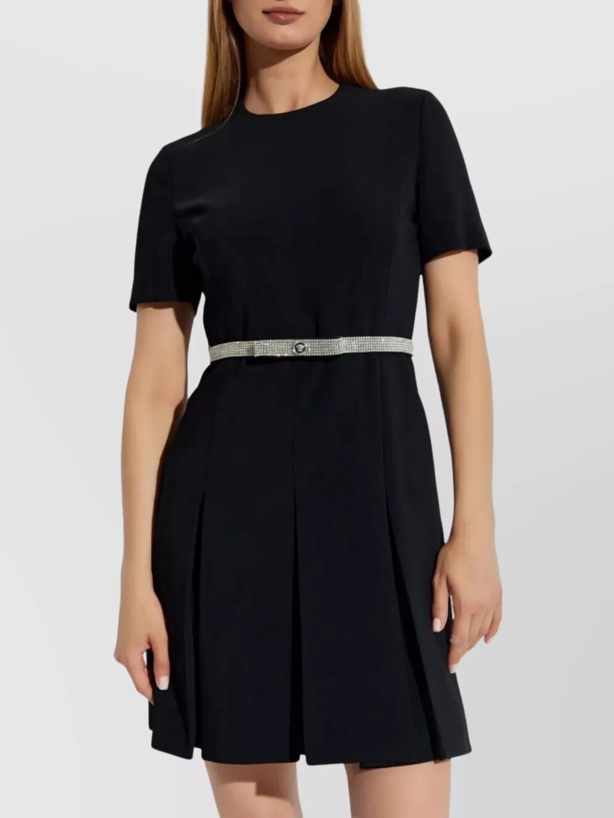 Versace Crystal Belted Cocktail Dress