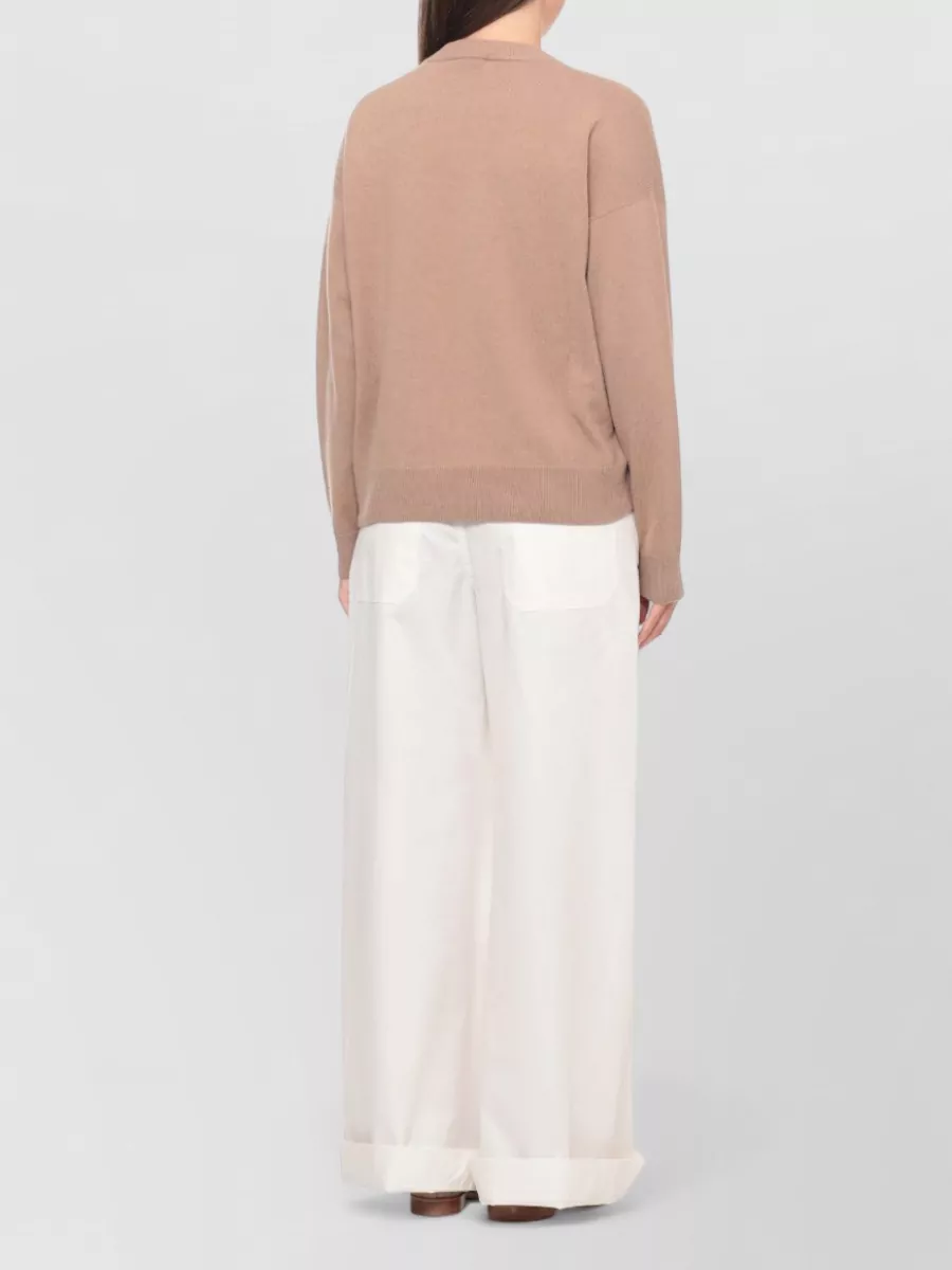 Peserico Cashmere Silk Wool Ribbed Crewneck Sweater