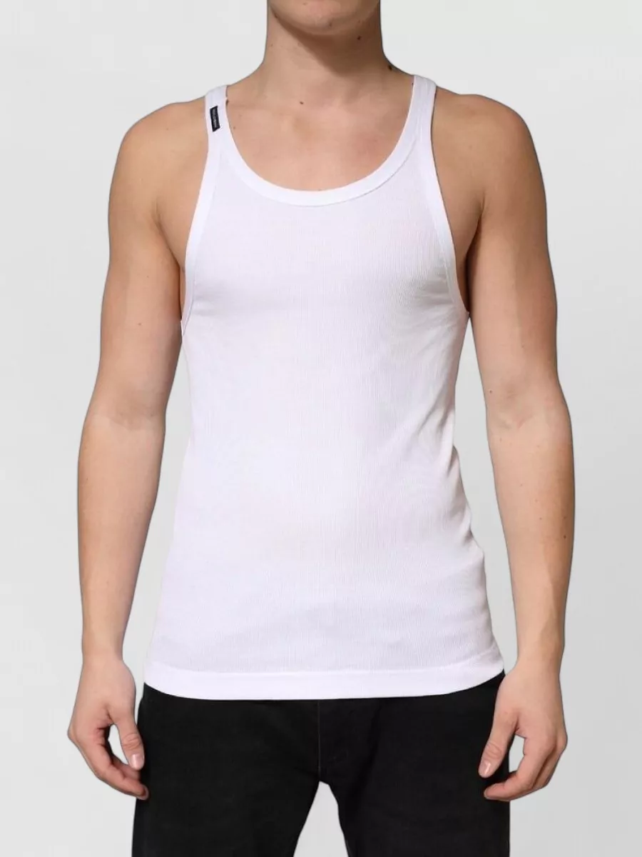 Dolce&Gabbana Ribbed cotton sleeveless tank top