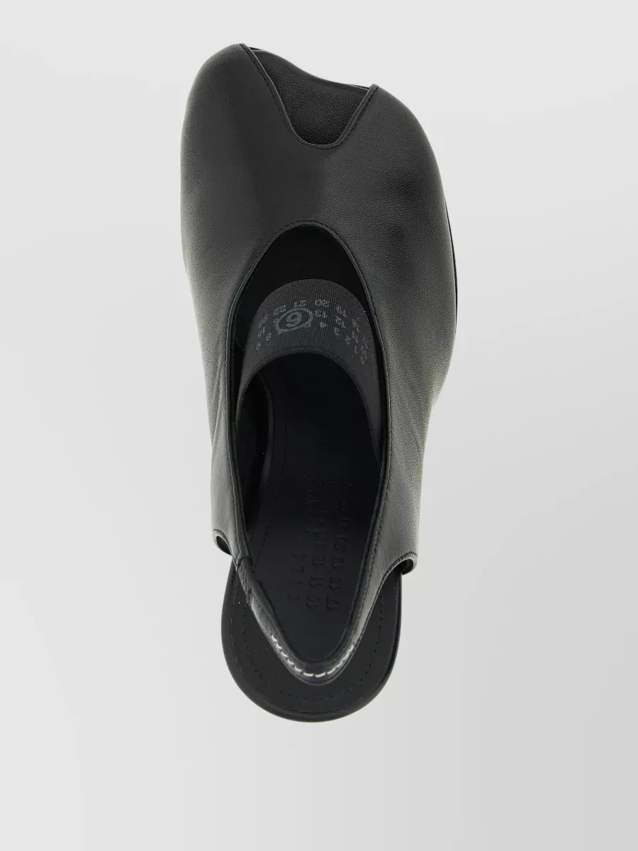 Mm6 Maison Margiela Anatomic Numeric Slingback Peep Toe Block Heel