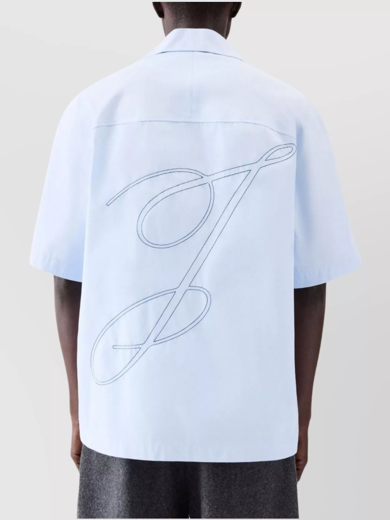 Jacquemus Back Embroidery Short Sleeve Spread Collar Shirt