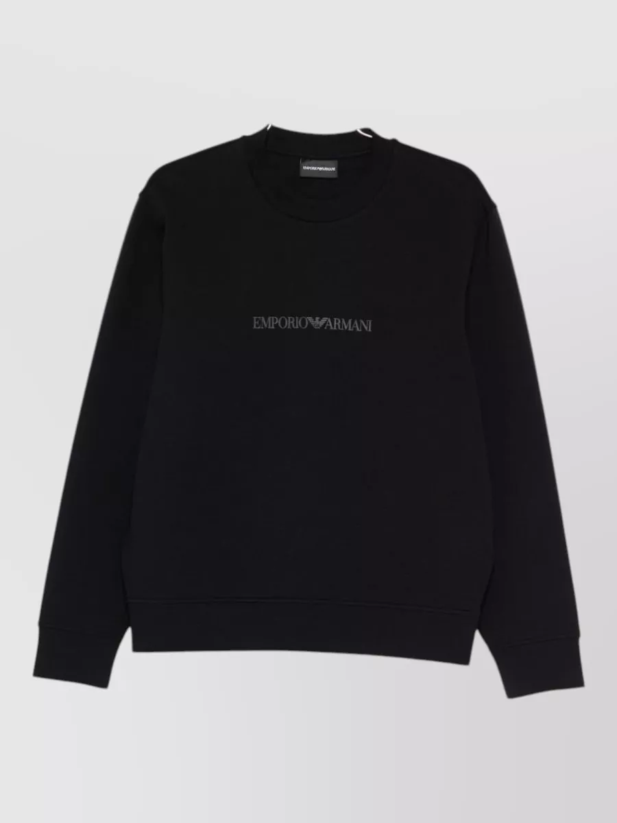 Emporio Armani ribbed cuff cotton sweatshirt