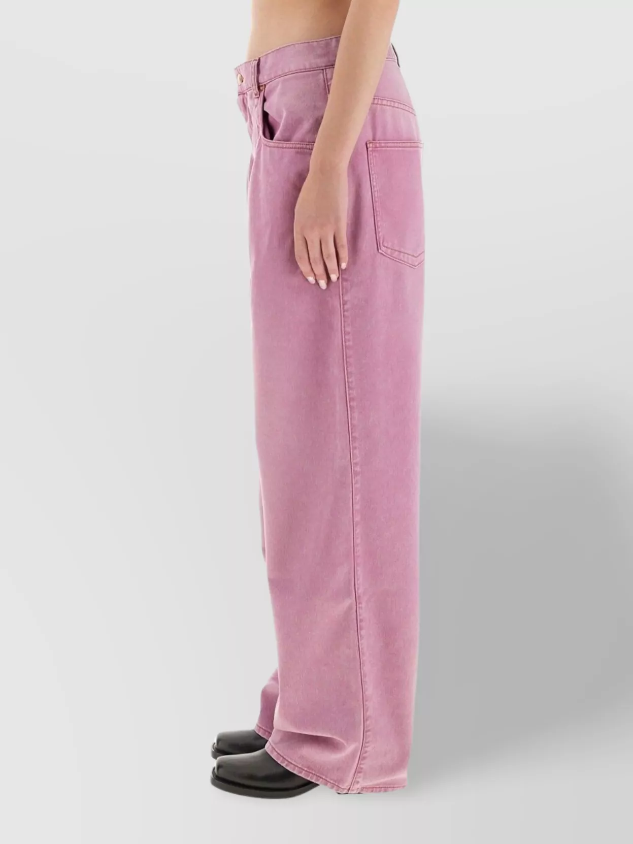 Isabel Marant Wide-Leg Trousers With Belt Loops And Contrast Stitching