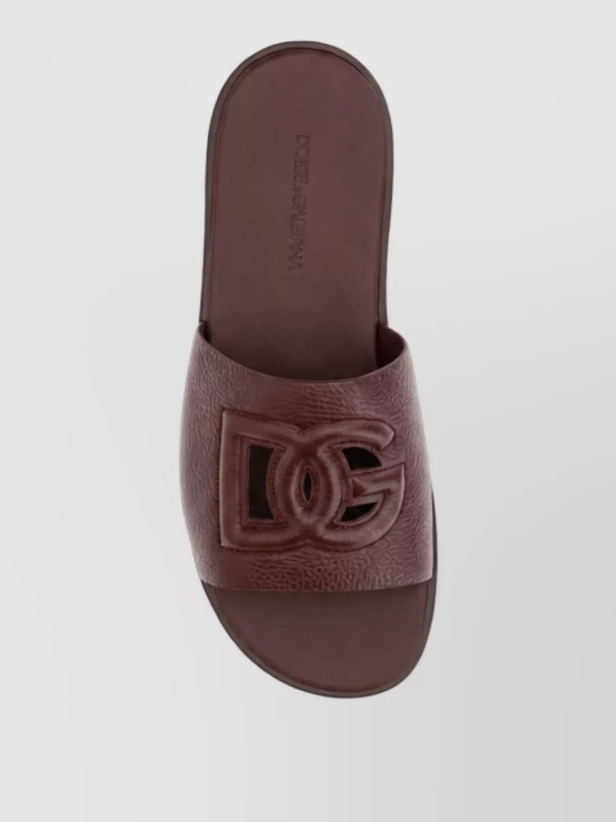 Dolce&Gabbana Calf Leather Flat Sandals