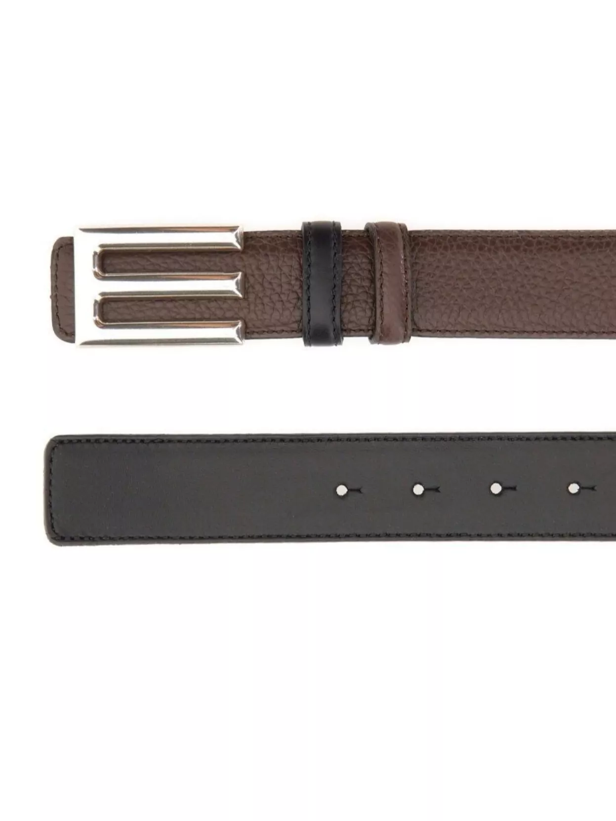 Etro Adjustable Reversible Leather Belt With Silver Buckle