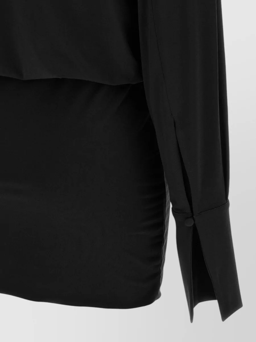 The Andamane Draped V-Neck Mini Dress