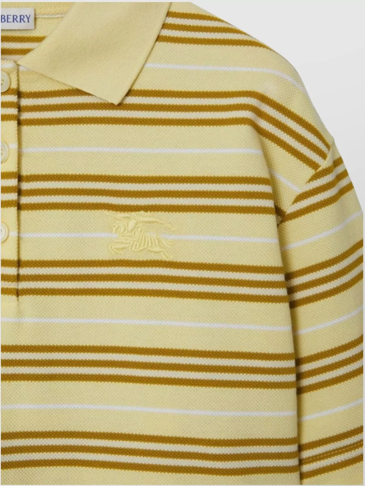 Burberry Cropped Polo Collar Striped Short Sleeves