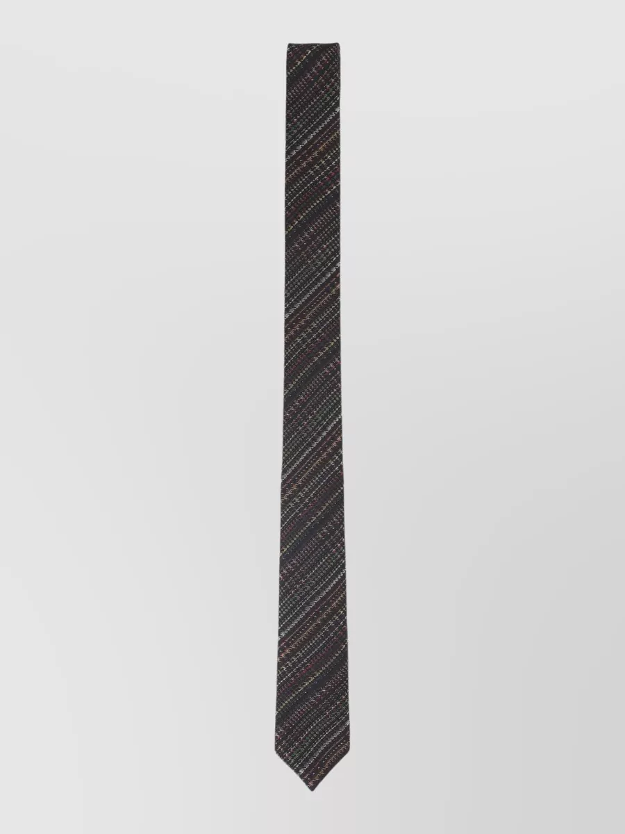 Paul Smith silk and wool houndstooth stripe tie