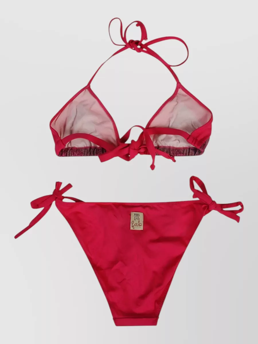 Feel Me Fab Triangle Bikini Set Adjustable Straps Ties