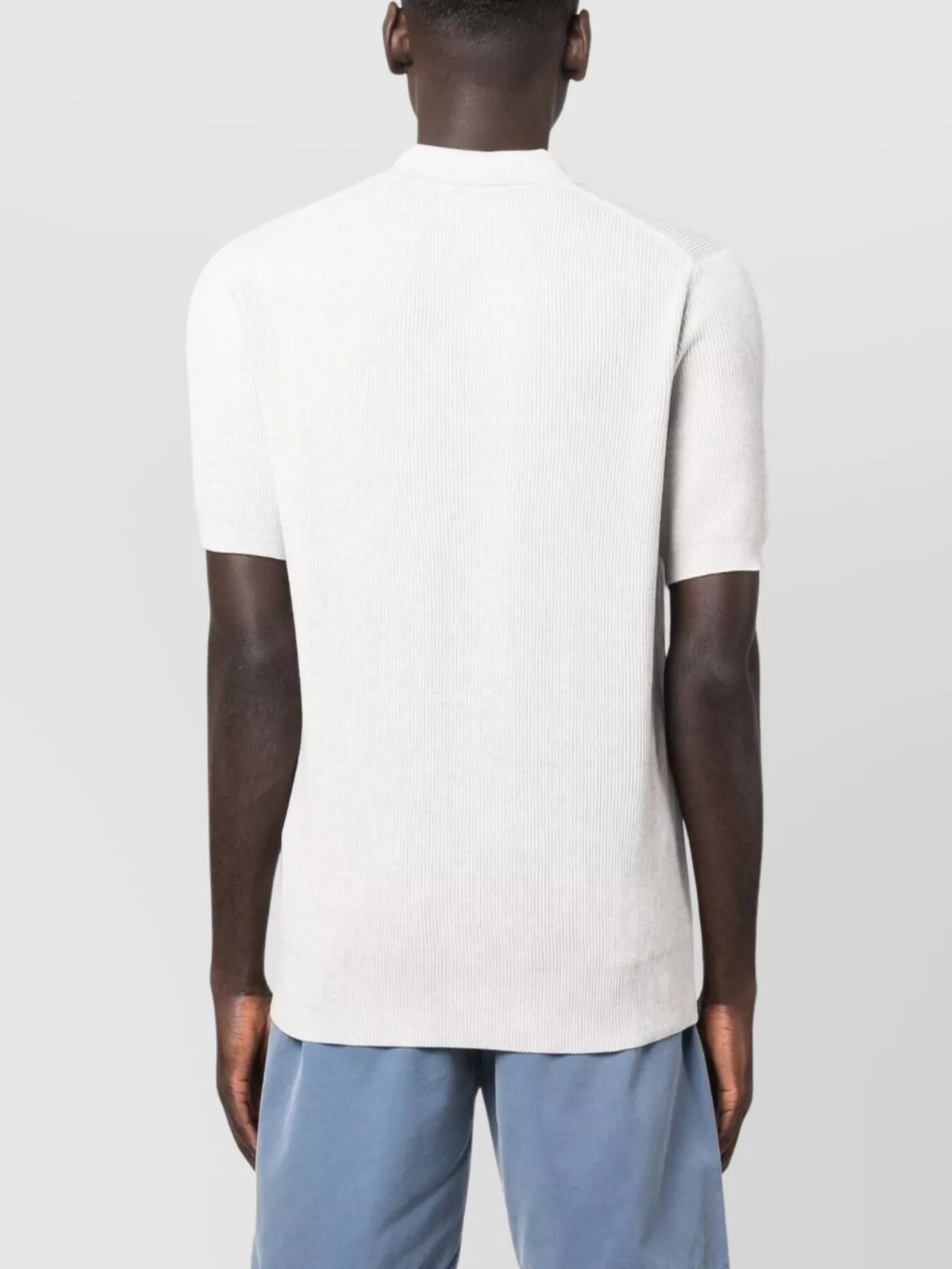 Brunello Cucinelli Ribbed Knit Polo Short Sleeves
