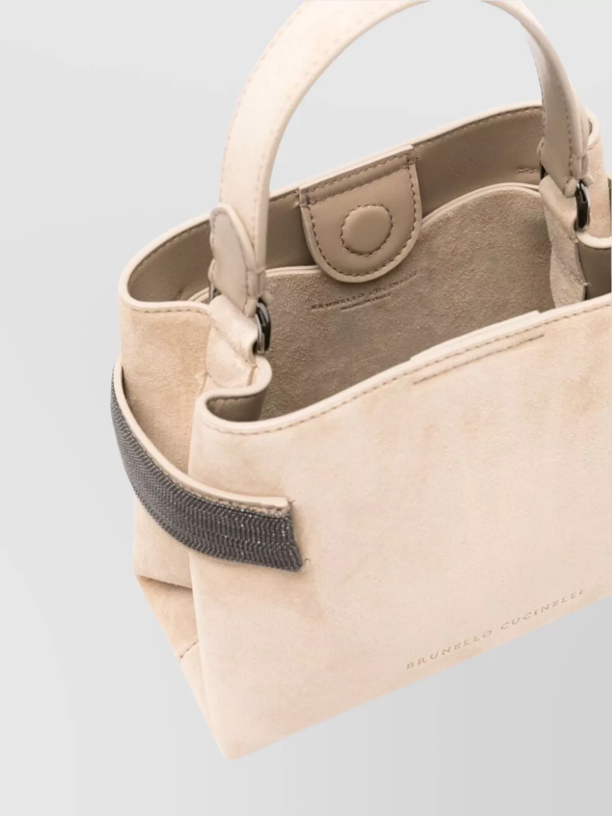 BRUNELLO CUCINELLI SUEDE CALF SHOULDER BAG WITH CHAIN DETAIL