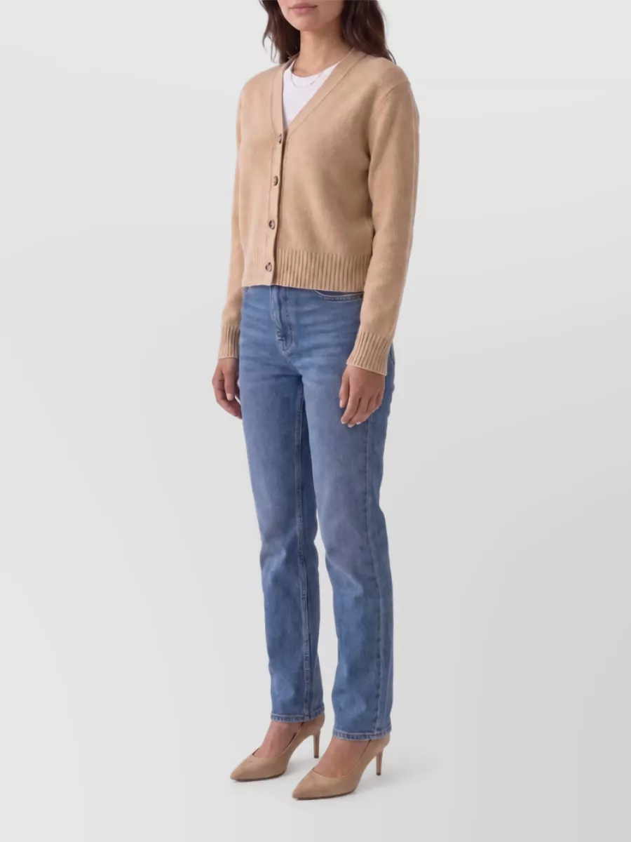 Bottega Veneta Cashmere Ribbed V-Neck Cardigan