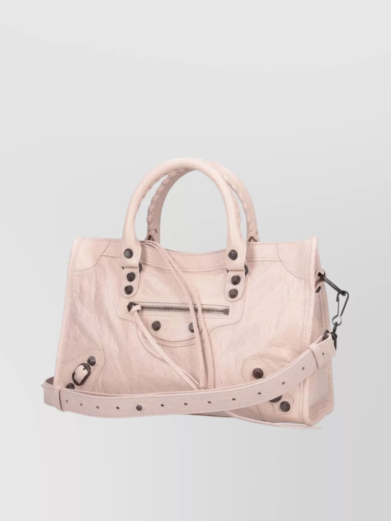 Balenciaga Shoulder Bag With Front Zip Pocket And Textured Finish