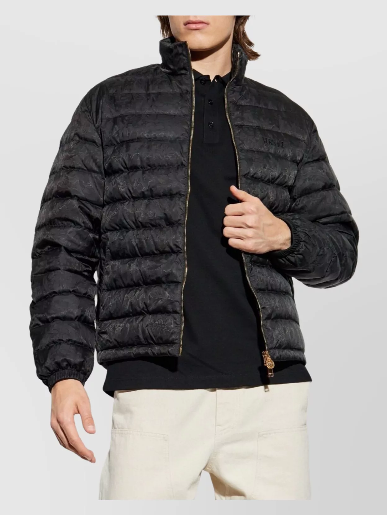 Versace Tailored Jacket With Elasticated Cuffs And Hem