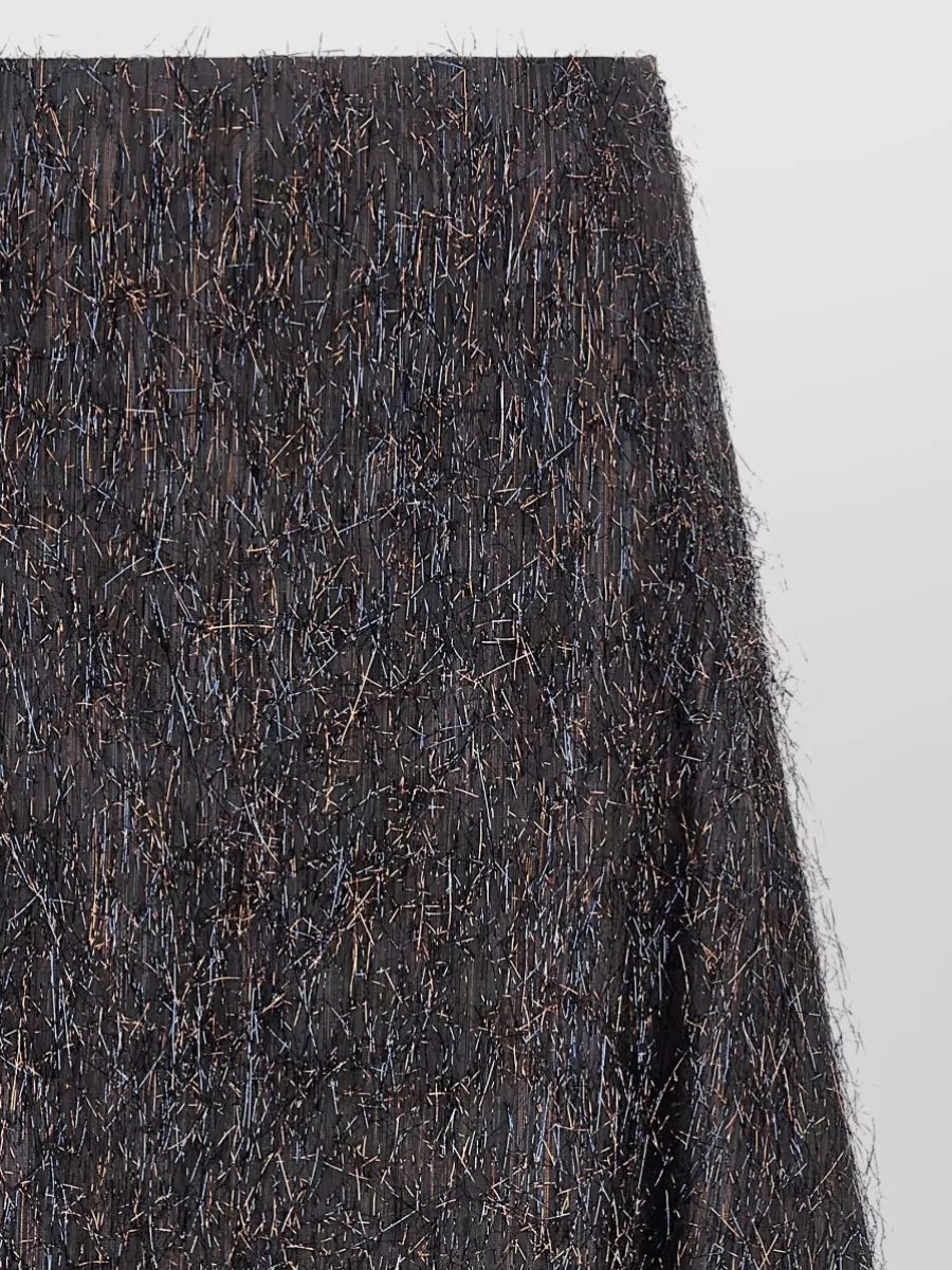 Peserico Metallic Fringe Midi A-Line Skirt