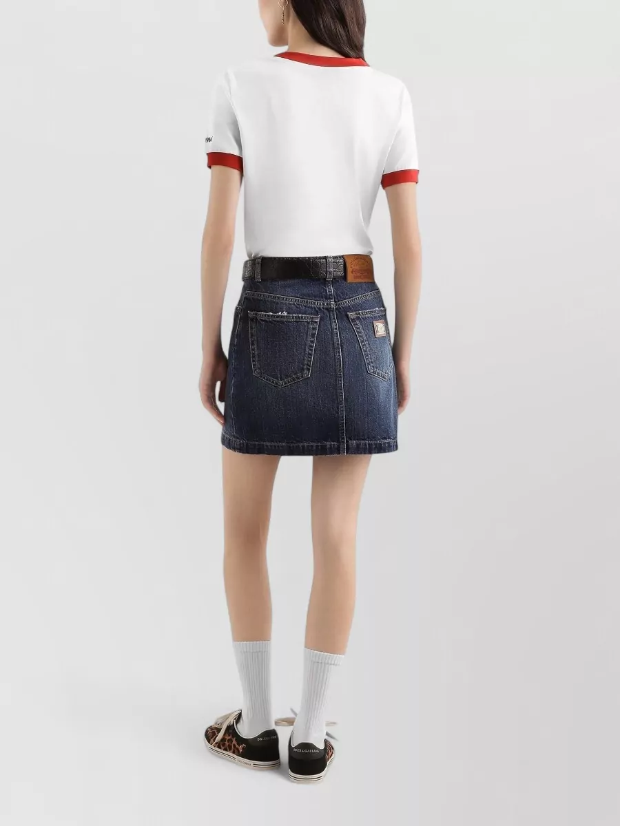 Dolce&Gabbana Ribbed Trim Printed Jersey T-Shirt
