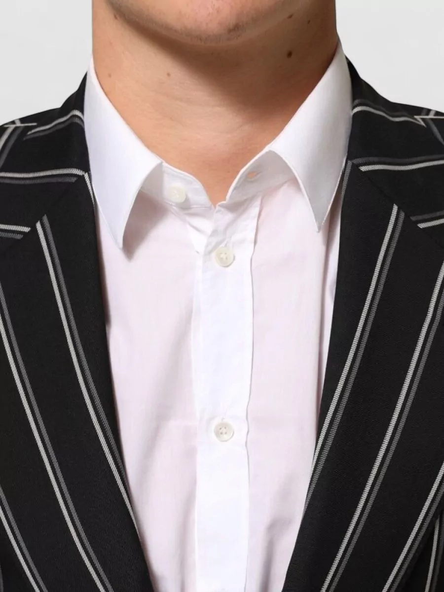 Dolce&Gabbana Striped Wool Single-Breasted Blazer