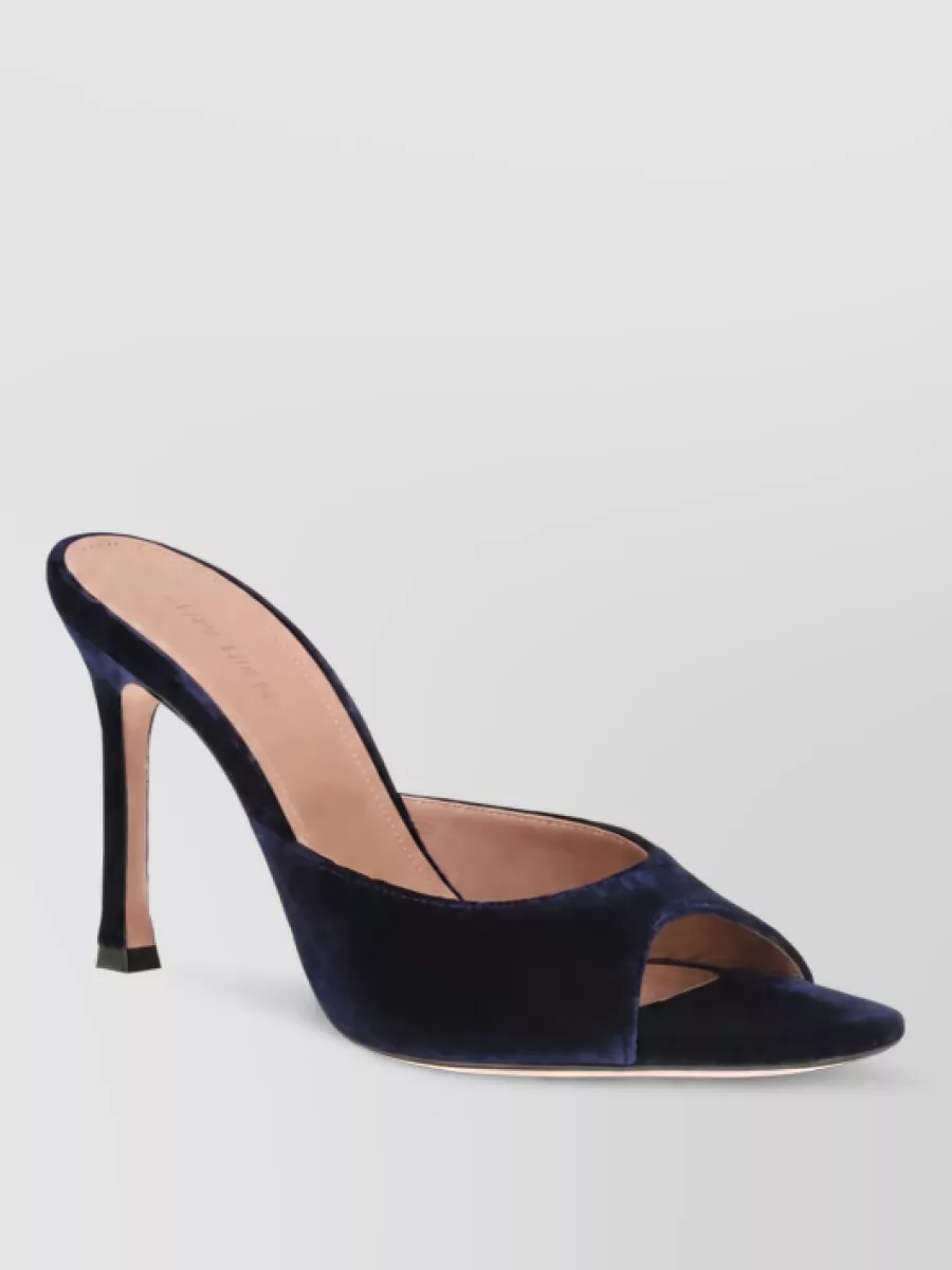 Amina Muaddi velvet stiletto mules