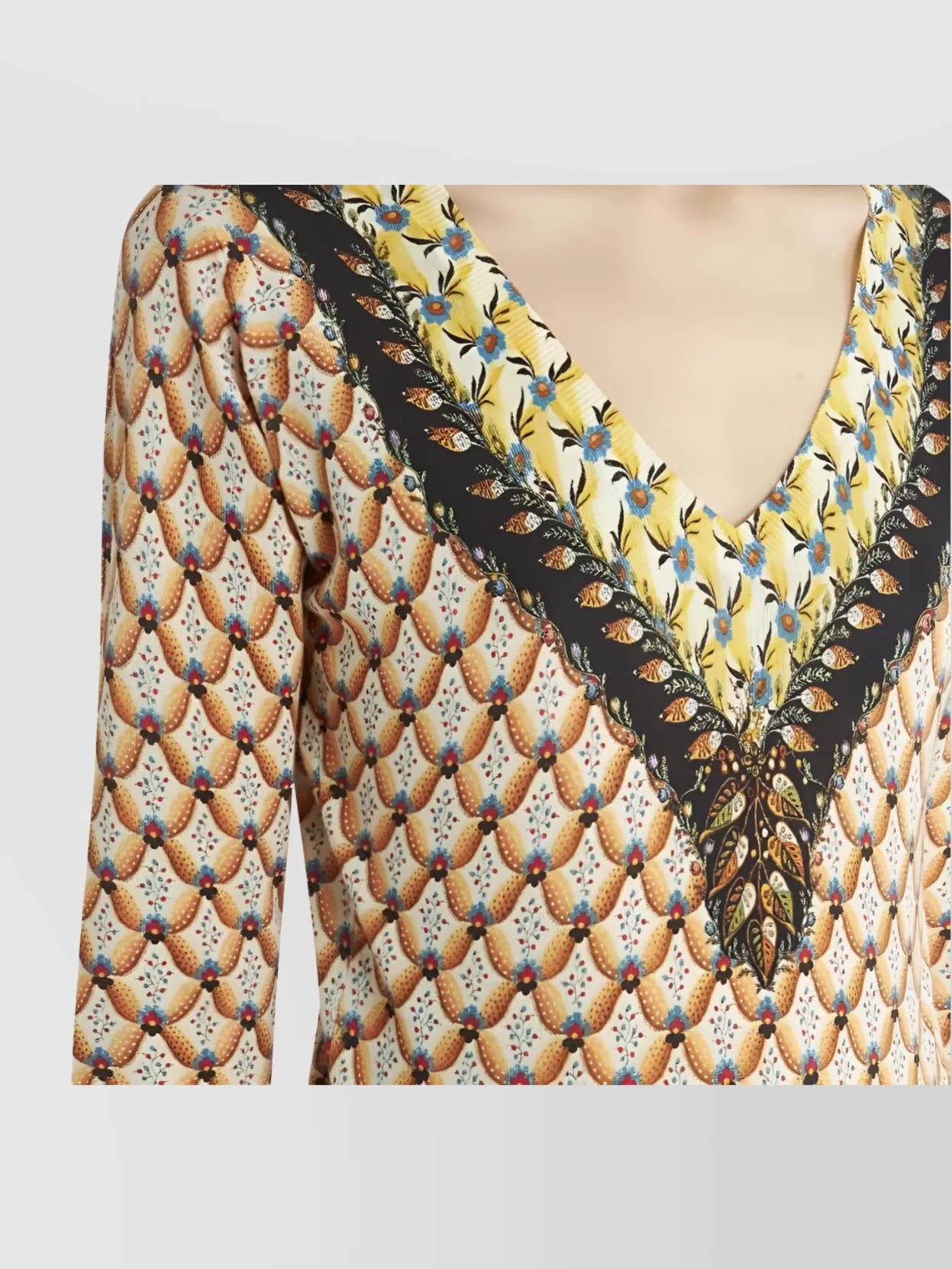 Etro V-Neck Floral Lace Knitwear