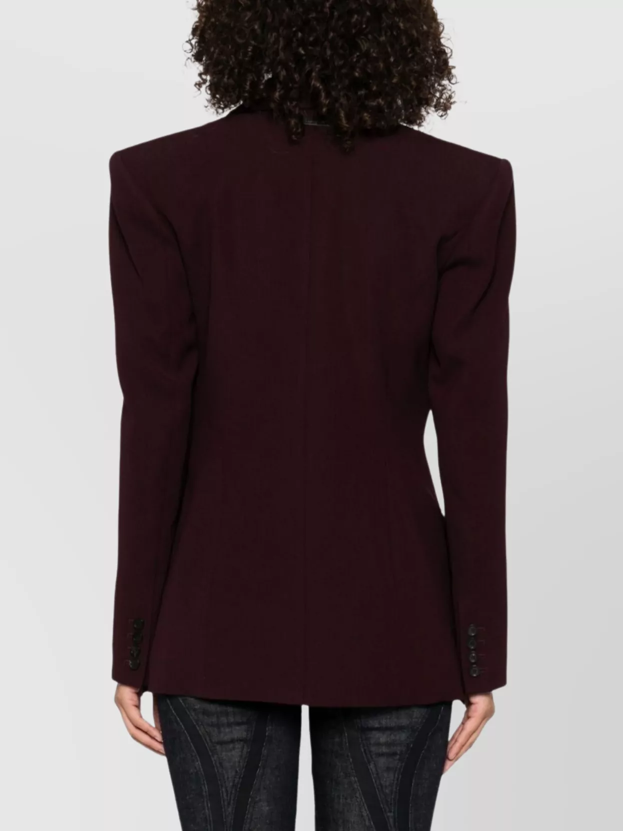 Mugler Flap Pockets Tailored Jacket In Brown
