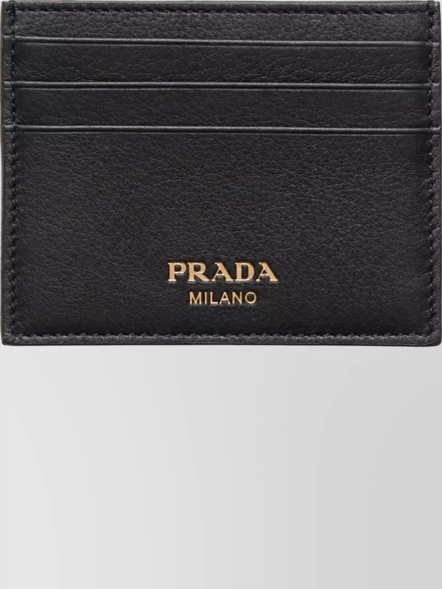 Prada grained leather card holder
