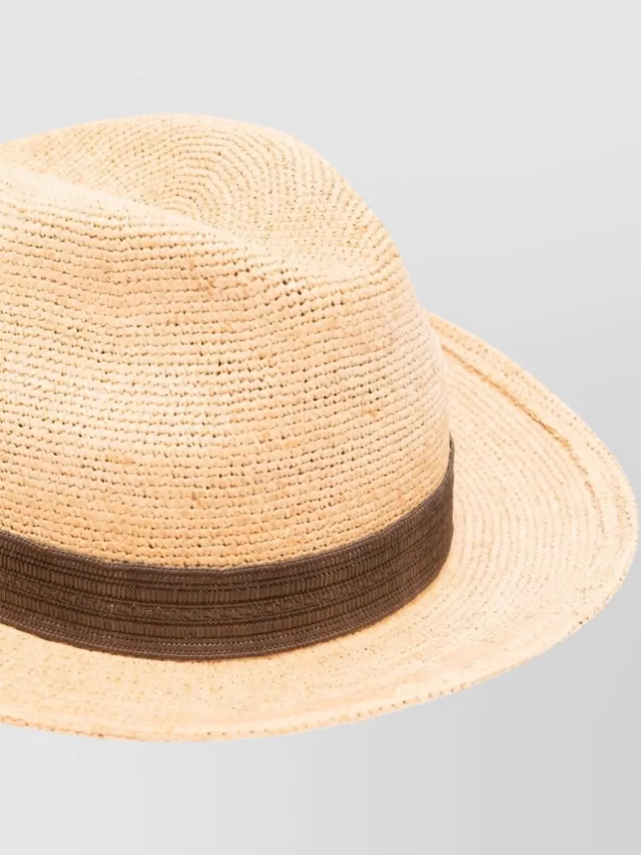 Borsalino Straw Woven Fedora Hat