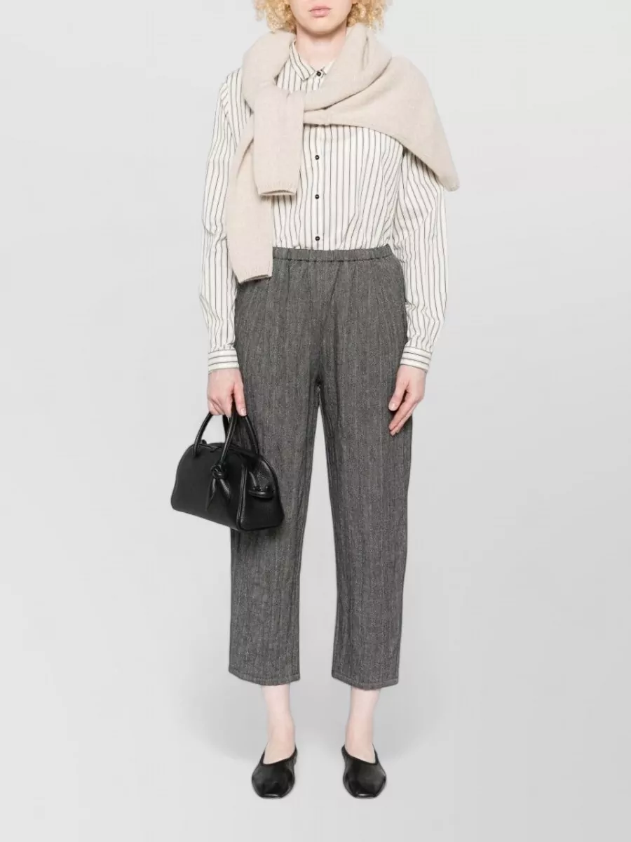 Apuntob Silk Blend Striped Long-Sleeve Shirt