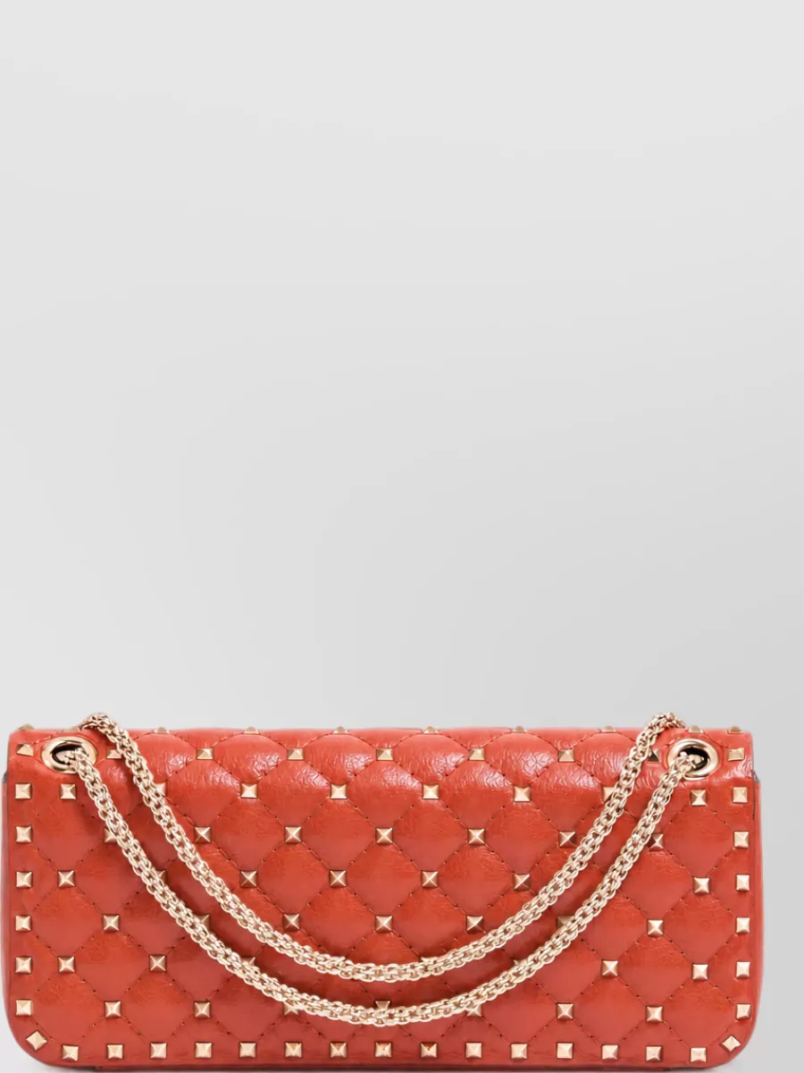 Valentino Garavani Rockstud Spike Small Leather Clutch Bag