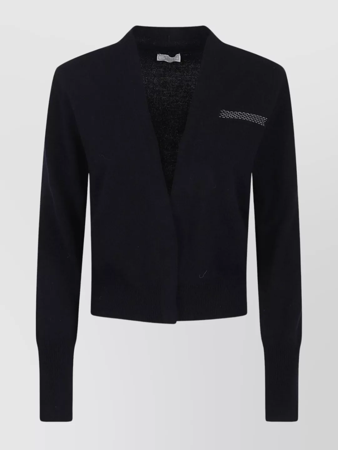 Peserico Long Sleeve V-neck Knit Sweater In Blue