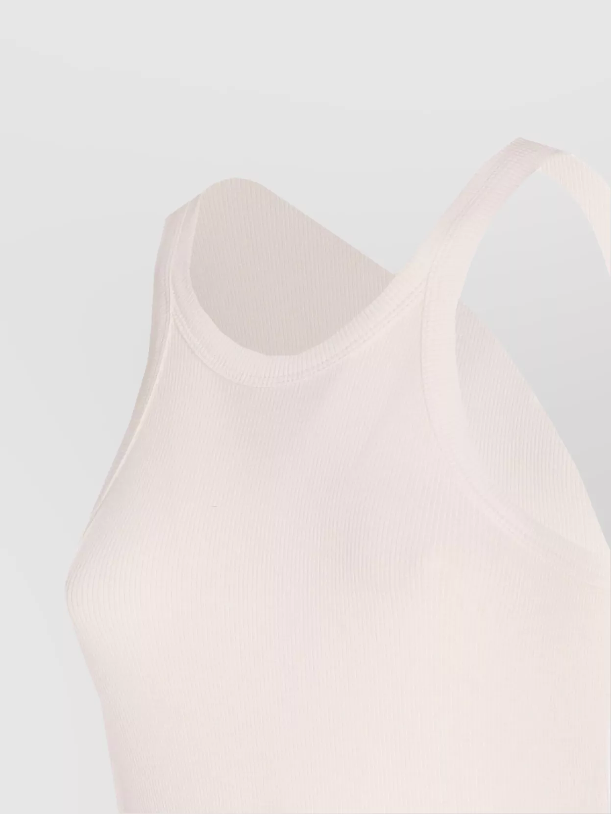 Sportmax Ribbed Crew Neck Racerback Sleeveless Top In Pink