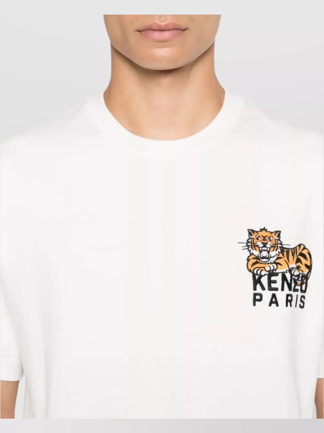 Kenzo Gots Happy Tiger Embroidered Crew Neck T-Shirt
