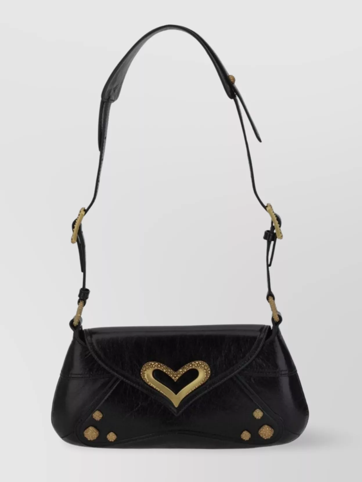 Shop Pinko Heart-shaped Studded Shoulder Bag