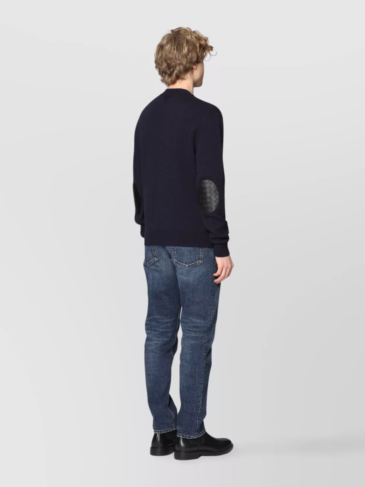 Bottega Veneta Cashmere Crew-Neck Sweater Elbow Patches