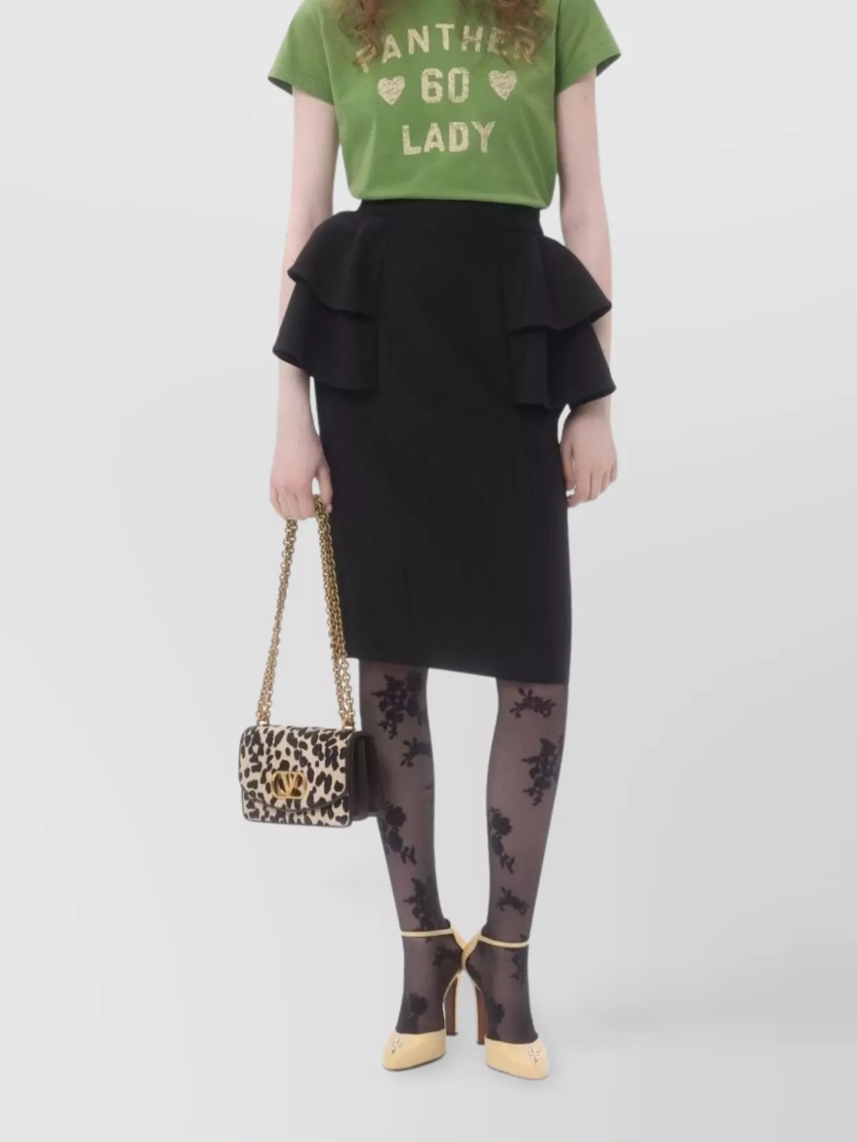 Valentino Chain Strap Leopard Print Shoulder Bag
