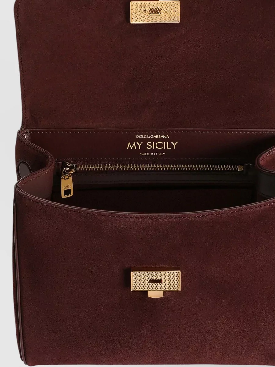 Dolce&Gabbana My Sicily Suede Leather Shoulder Bag