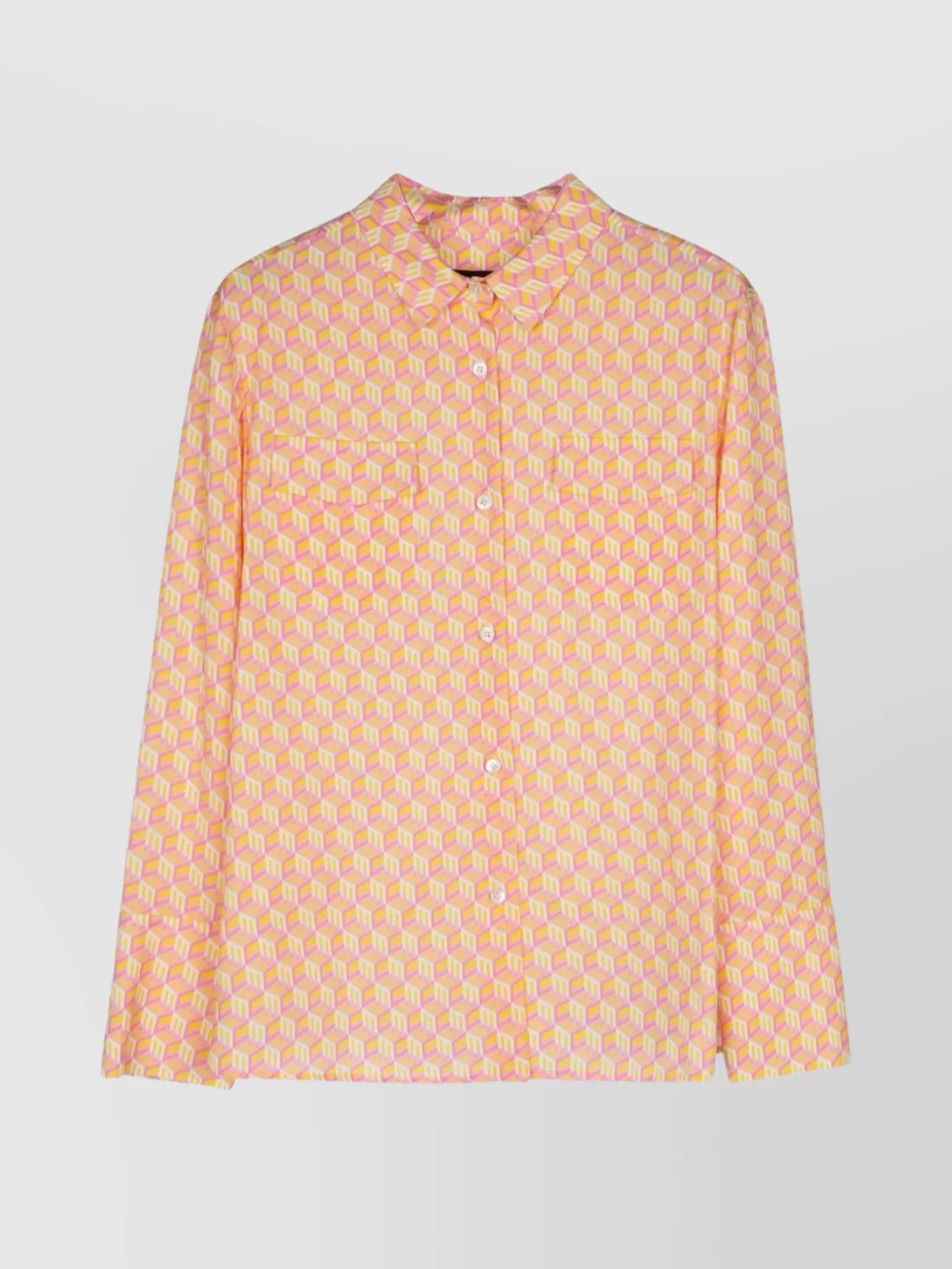 Shop Mcm Printed Long Sleeve Shirts In Pink