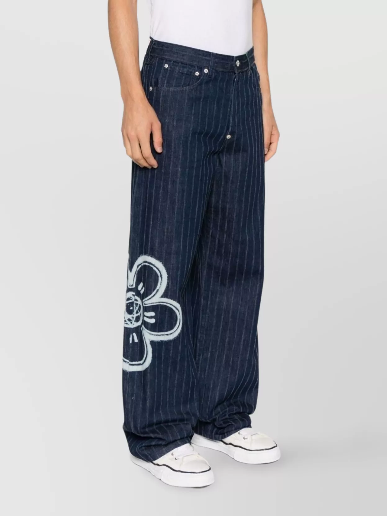 Kenzo Relaxed Fit Pinstripe Floral Trousers
