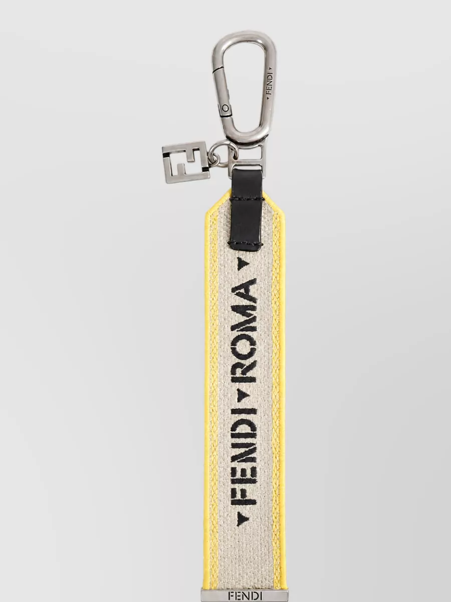 Fendi logo-embroidered keyring