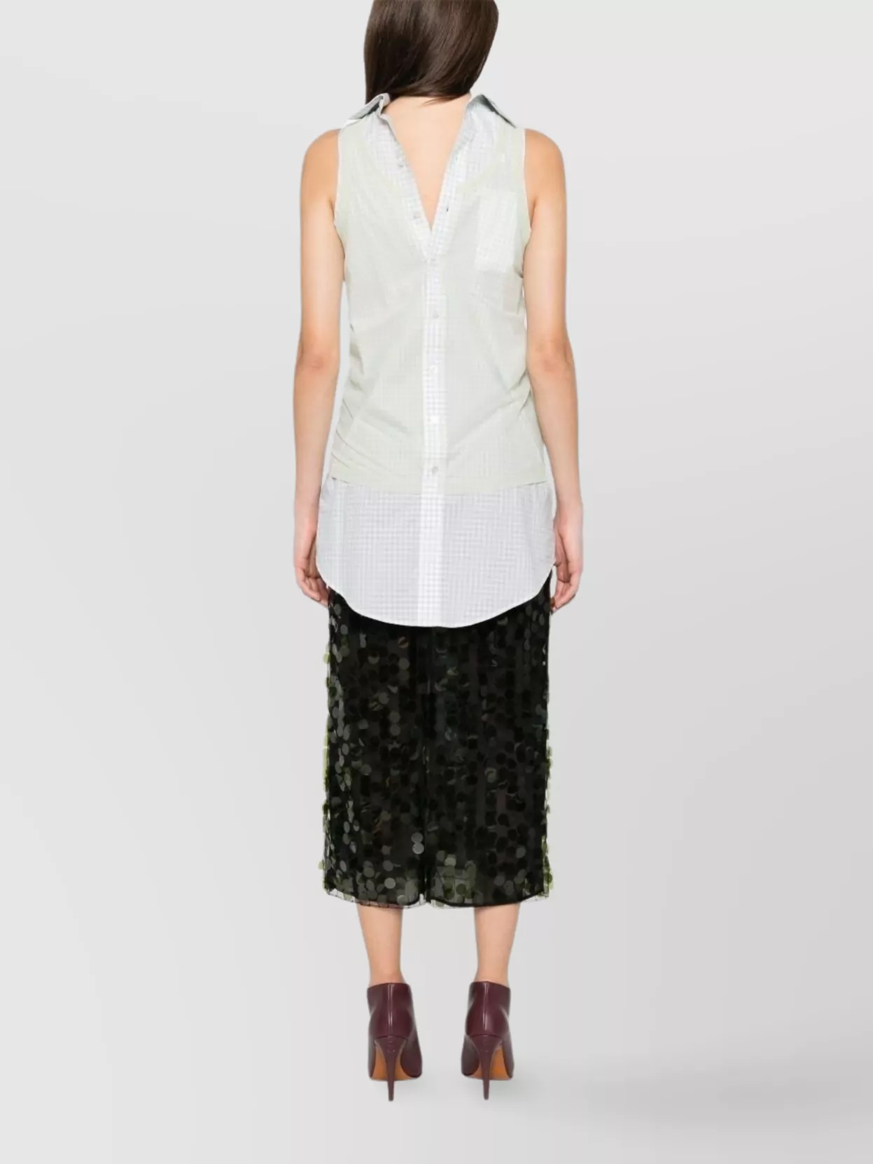 Maison Margiela Checkered Layered Sleeveless Top