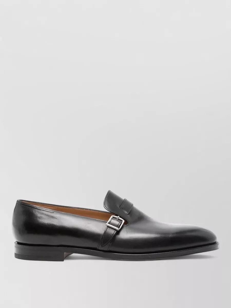 John Lobb Leather Monk Strap Loafers