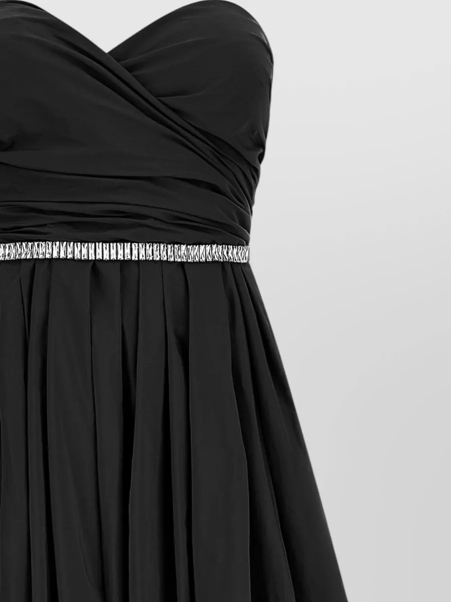 Pinko Taffeta Draped Off Shoulder Sleeveless Gown